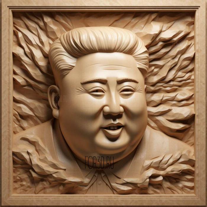 Kim Jong un 2 stl model for CNC